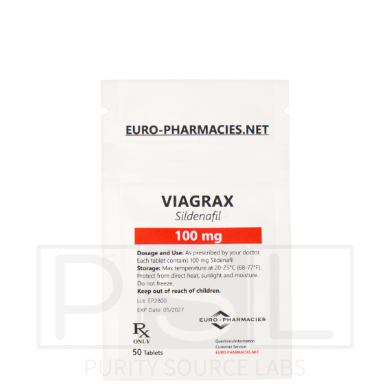 Viagrax (Sildenafil) - 100mg/tab, 50 pills/bag - Euro-Pharmacies - USA